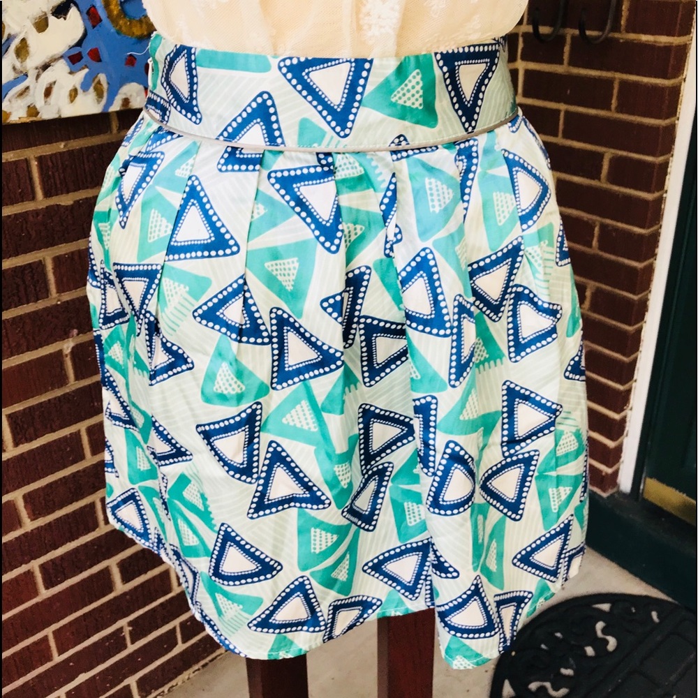 Boutique XX1 Silk Geometric Print Skirt